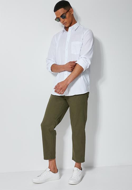 Superbalist - Barber regular fit long sleeve shirt - white
