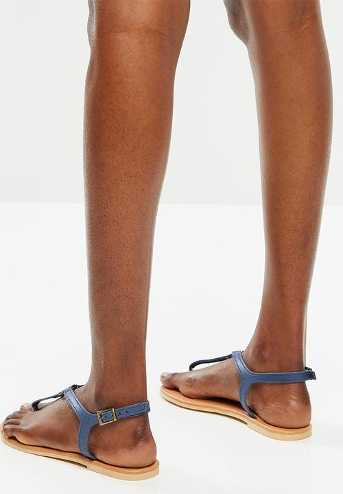 edit - Khanyi leather T-bar sandal  - navy