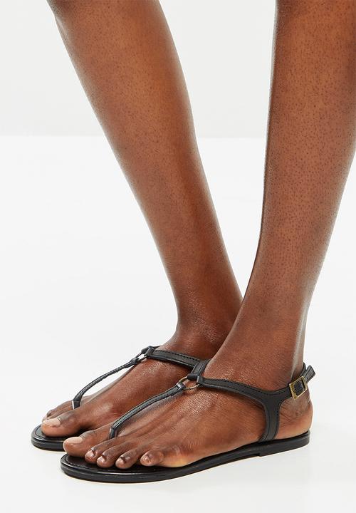 edit - Khanyi leather T-bar sandal - black