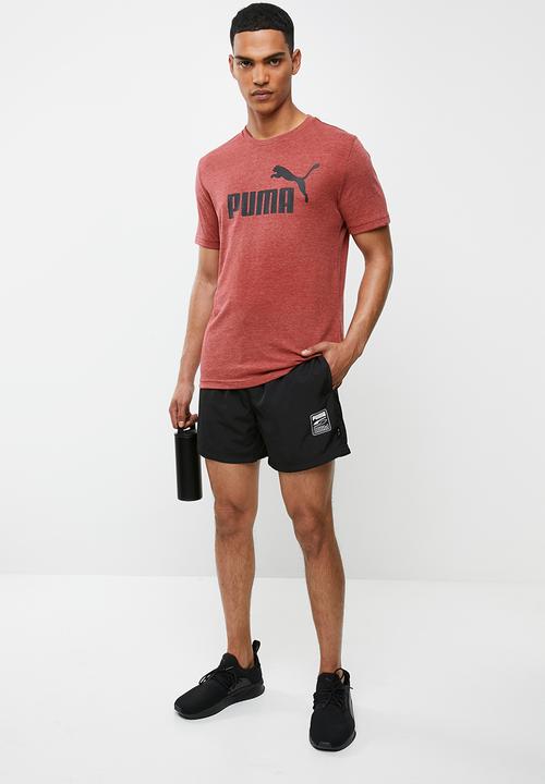 PUMA - Ess+ heather tee - red dahlia heather