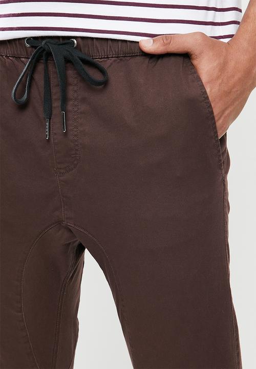 Cotton On - Drake cuffed pant - burgundy