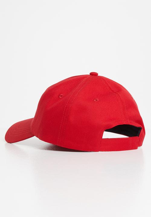 POLO - Mens bruce rubber branded cap - red