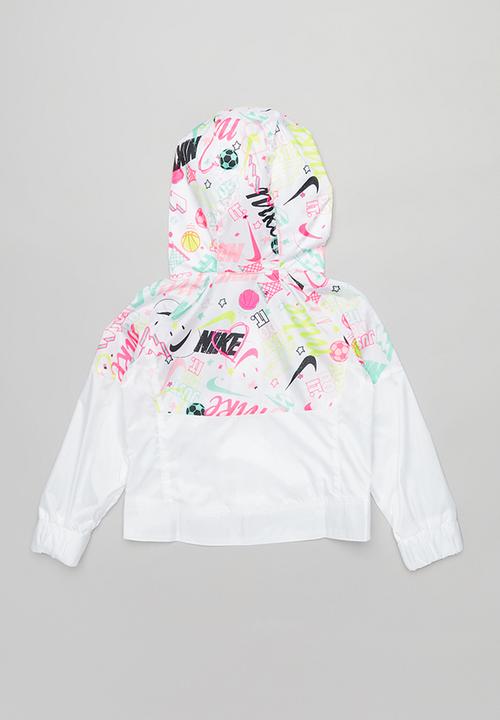 Nike - Nkg scribble aop wind jacket - white