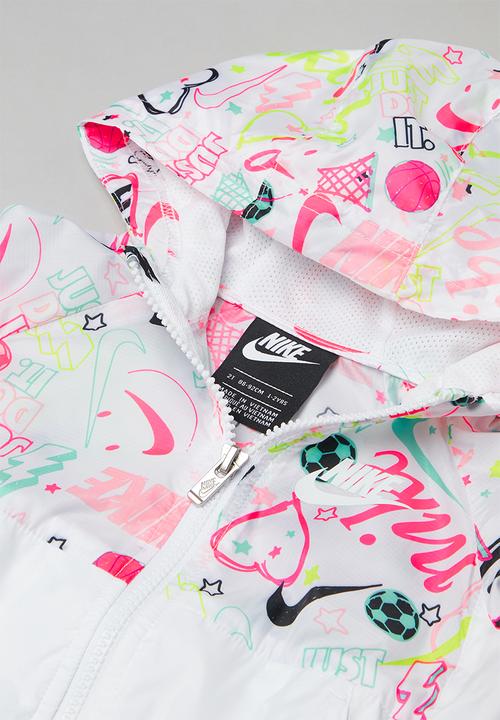 Nike - Nkg scribble aop wind jacket - white