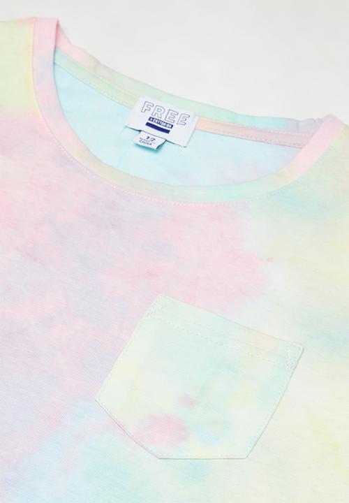 Free by Cotton On - Toni T-shirt dress - rainbow tie dye