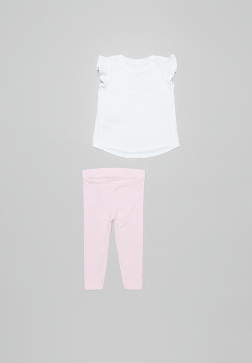 Converse - Cnvg girl flutter legging set - white & pink