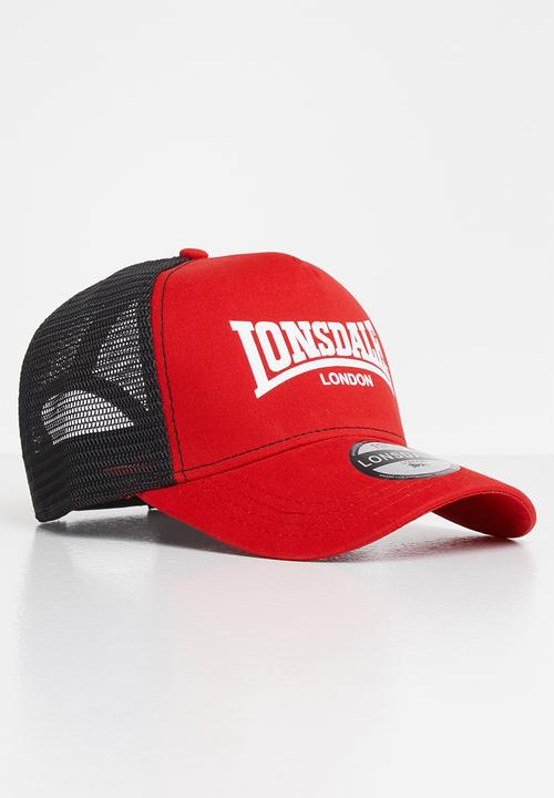 Lonsdale - Peak cap - red & black 