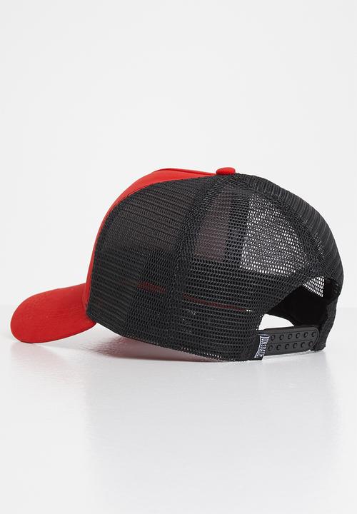 Lonsdale - Peak cap - red & black 