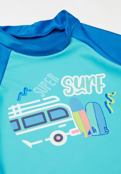 Pop Candy - Boys rashvest & shorts set - blue & navy
