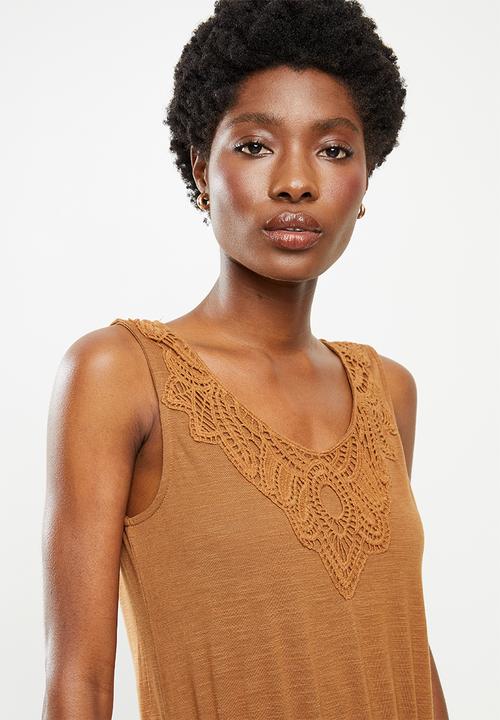 Jacqueline de Yong - Dodo sleeveless playsuit - tan