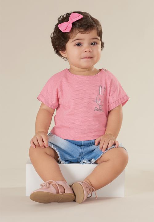 UP Baby - Girls short sleeve tee - pink