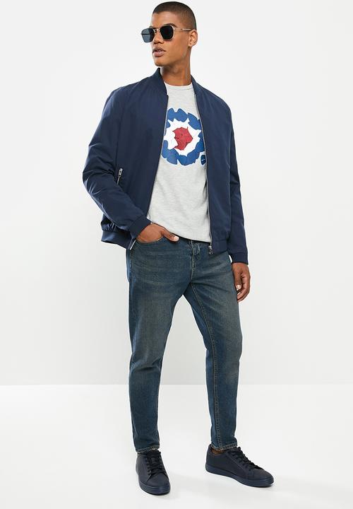 Ben Sherman - Layered chest print tee - grey
