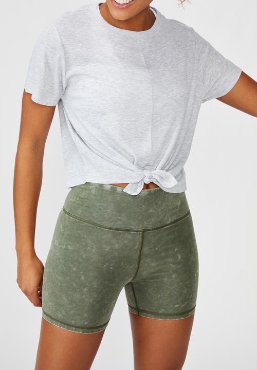Cotton On - Tie up rib T- shirt - grey marle