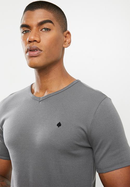 STYLE REPUBLIC - Ace V-neck muscle tee - grey
