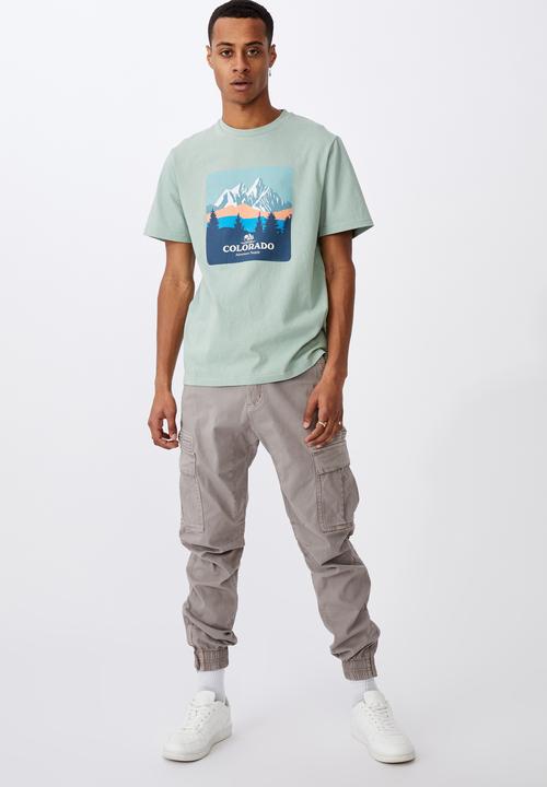 Cotton On - Colorado adventure supply tbar souvenir T-shirt - mist blue