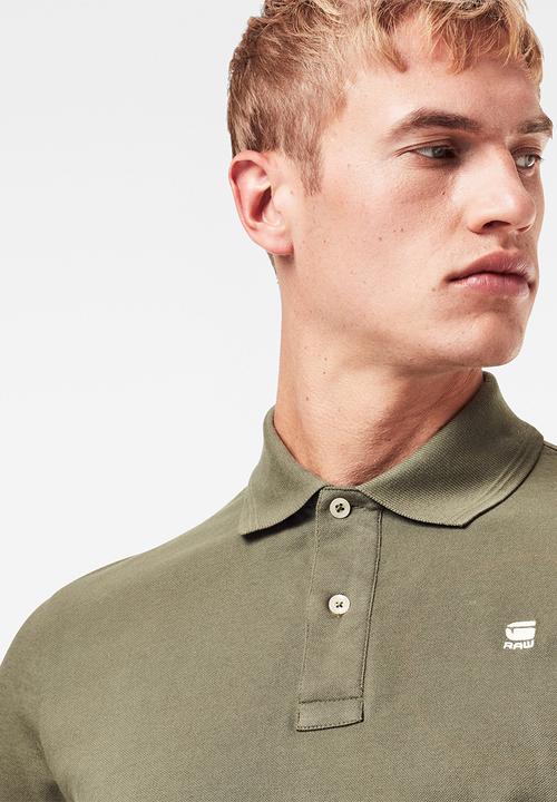G-STAR - Core long sleeve polo - khaki green