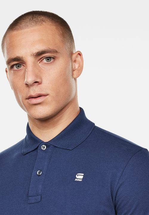 G-STAR - Core long sleeve polo - blue