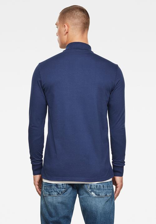 G-STAR - Core long sleeve polo - blue