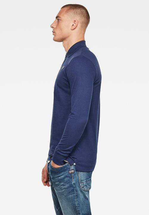 G-STAR - Core long sleeve polo - blue