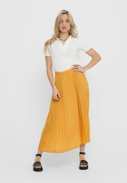 ONLY - Sophia short sleeve polo rib top - white