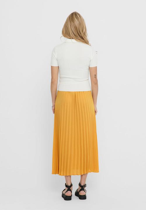 ONLY - Sophia short sleeve polo rib top - white