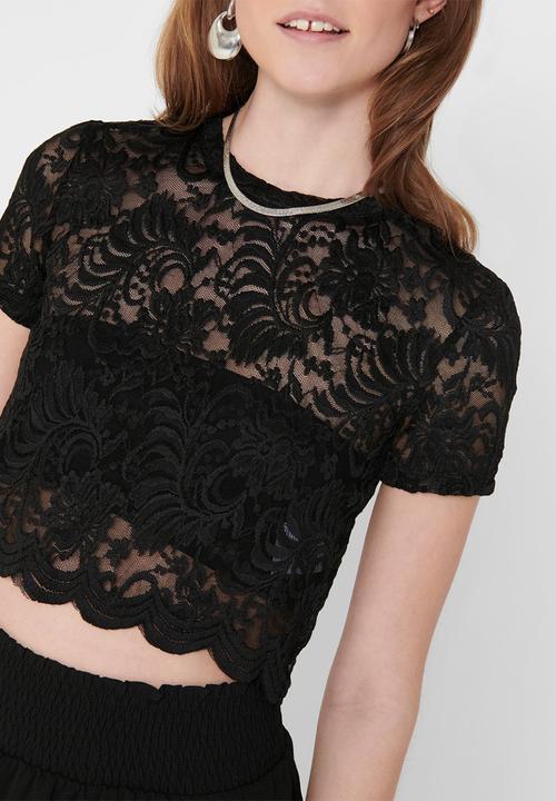 ONLY - Alba short sleeve top - black