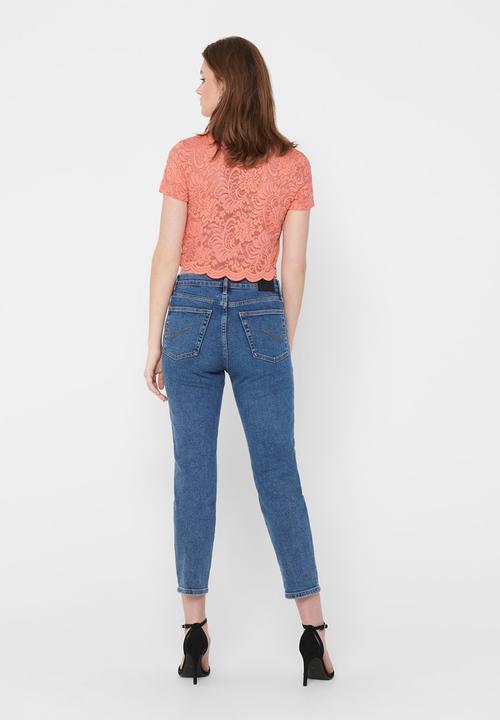ONLY - Alba short sleeve top - peach