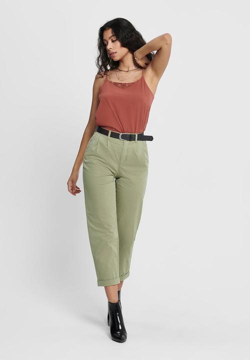 ONLY - Caroline-pina high waist carrot pant - sage