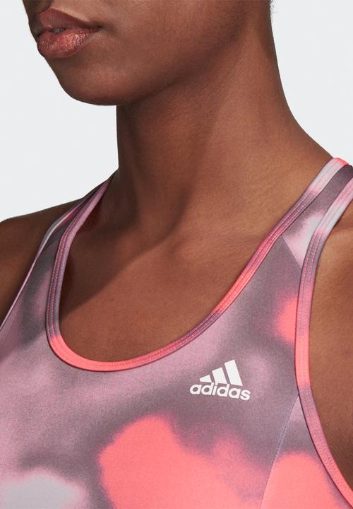 adidas Performance - Aop workout bra - pink & white