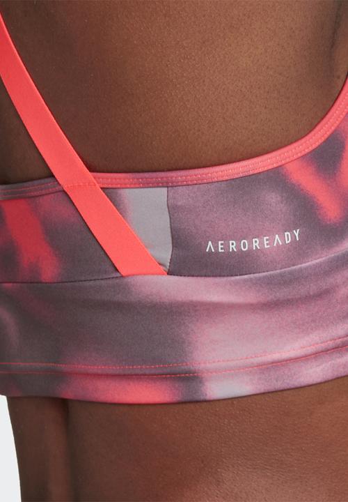 adidas Performance - Aop workout bra - pink & white