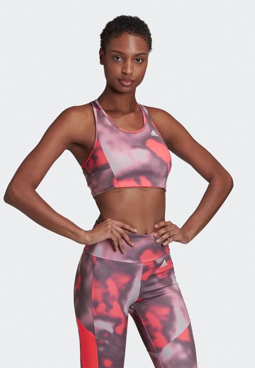 adidas Performance - Aop workout bra - pink & white