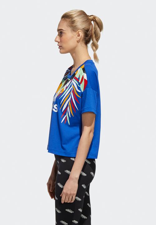 adidas Performance - Farm graphic tee - royal blue & white