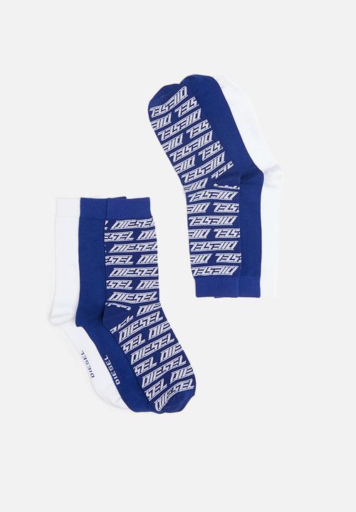 Diesel  - Ray 3 pack socks - blue & white