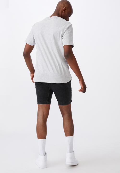 Factorie - Semi moto denim short - washed black
