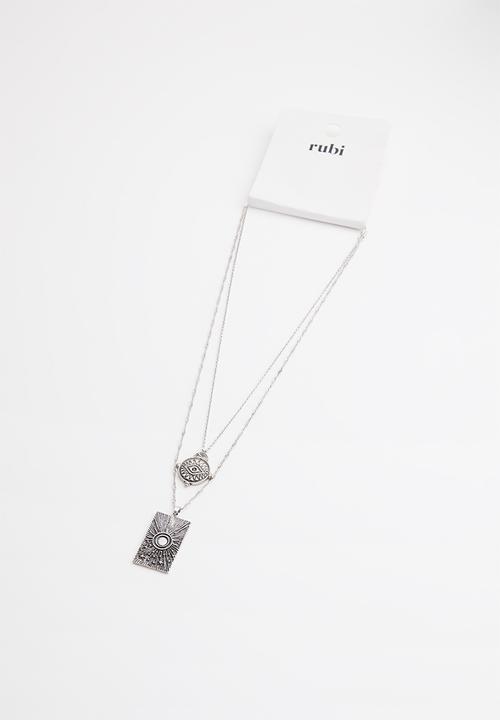 Rubi - Ray of light trinkets necklace - silver