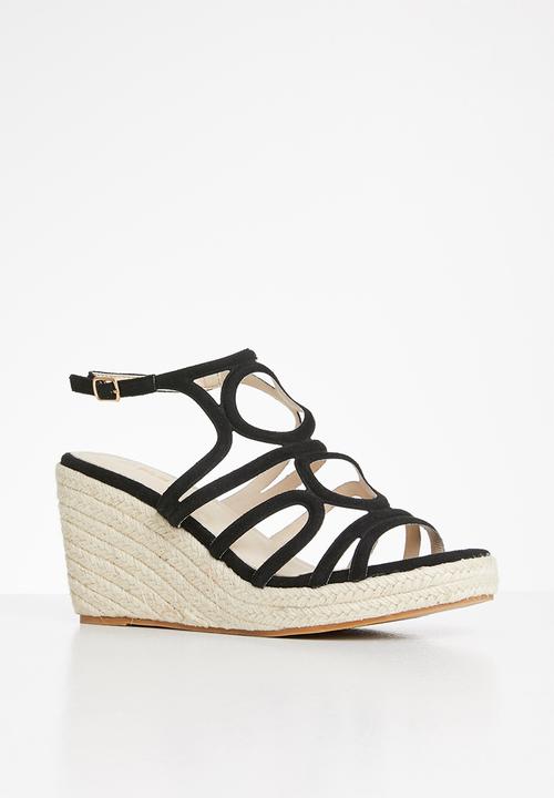 Plum - Janelle wedge - black