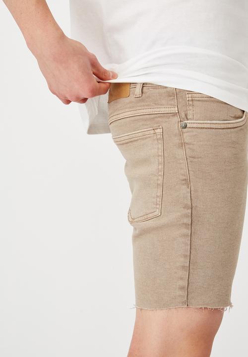 Factorie - Slim cut denim short - sand
