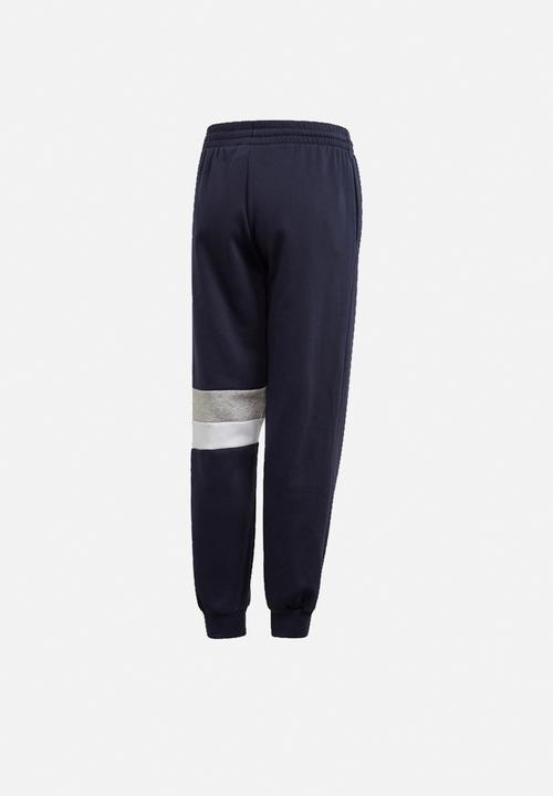 adidas Originals - Linear colourblock pants - navy & white 