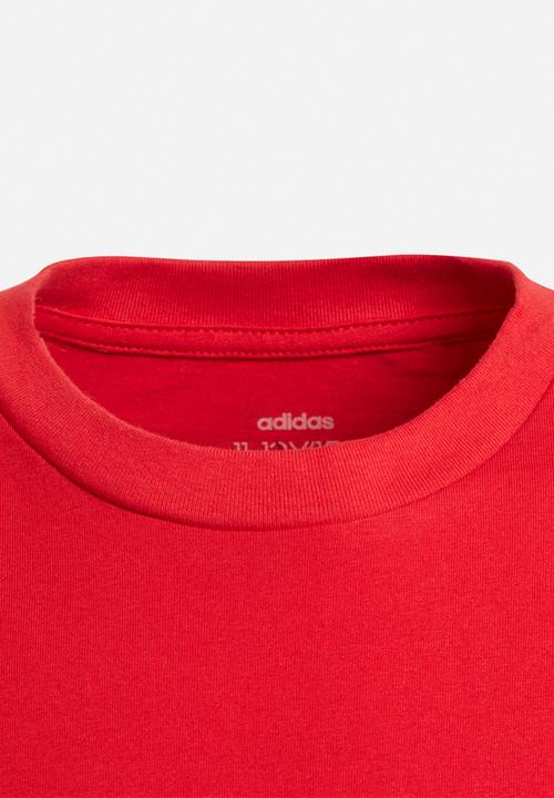 adidas Originals - Boys linear colourblock tee - red & navy 