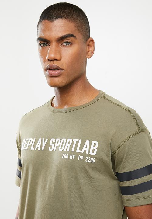 Replay - G.dyed cotton jersey tee - olive