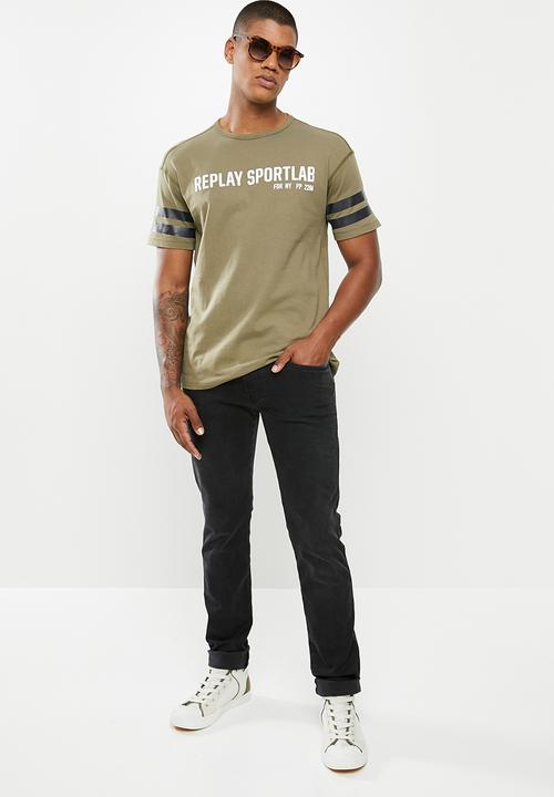 Replay - G.dyed cotton jersey tee - olive
