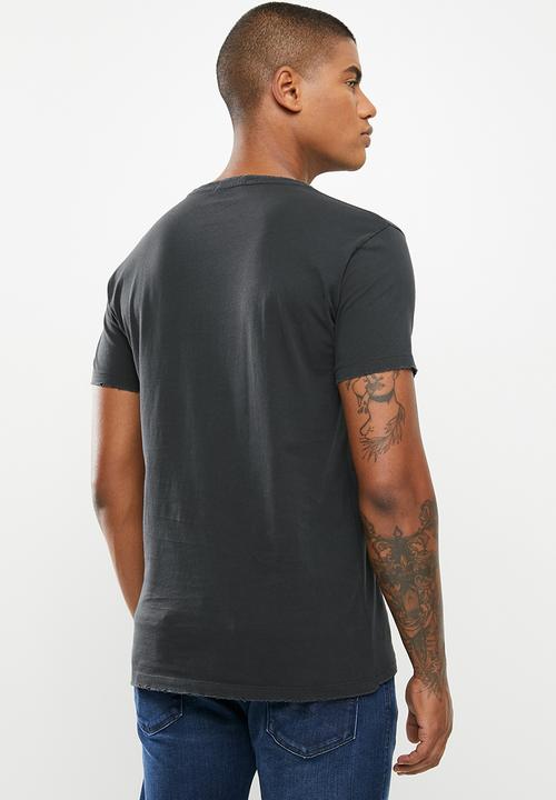 Replay - Garment dyed single jersey tee - black