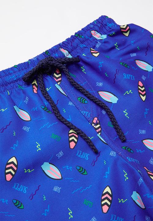 Pop Candy - Boys printed board shorts - blue