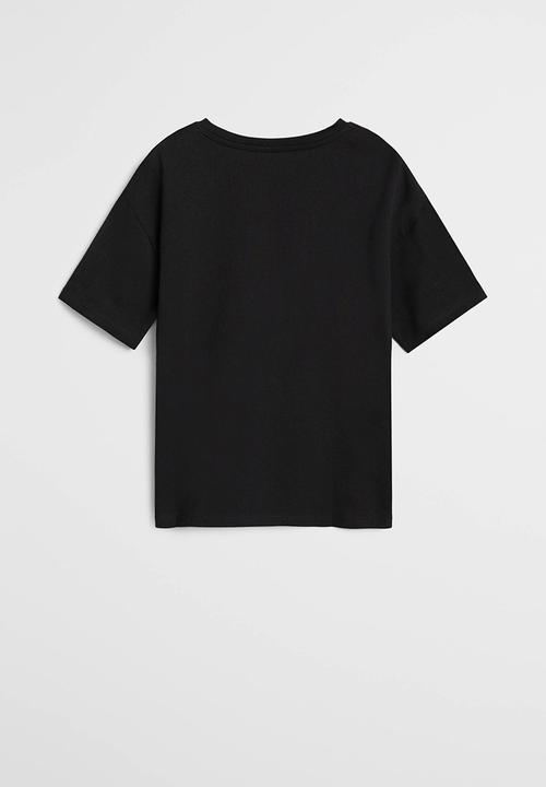 MANGO - Surf short sleeve tee - black