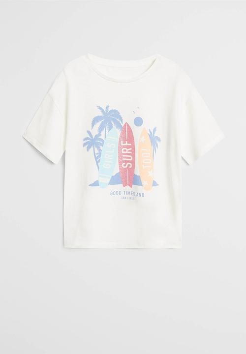 MANGO - Surf short sleeve tee - natural
