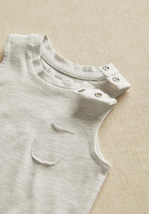 MANGO - Infants Jamie romper - white melange
