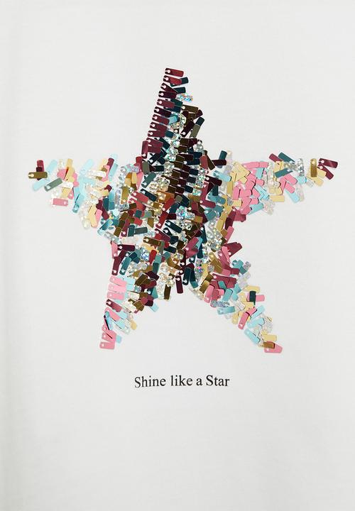 MANGO - Star short sleeve tee - natural