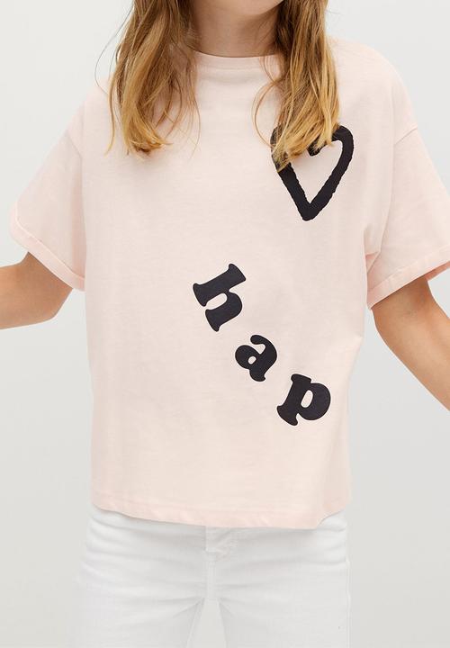 MANGO - Happy short sleeve tee - pastel pink