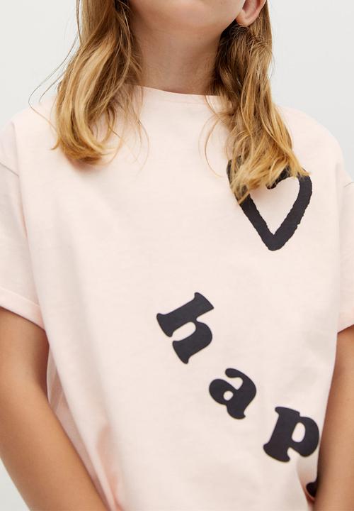 MANGO - Happy short sleeve tee - pastel pink