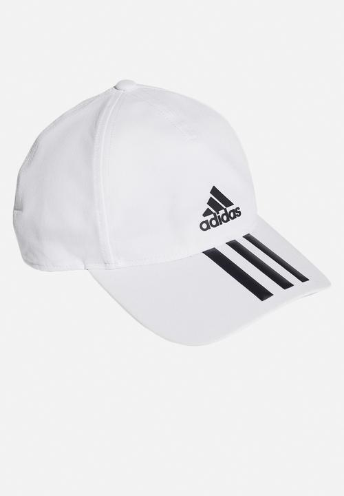 adidas Performance - C40 6 panel 3-stripes climalite cap - white & black